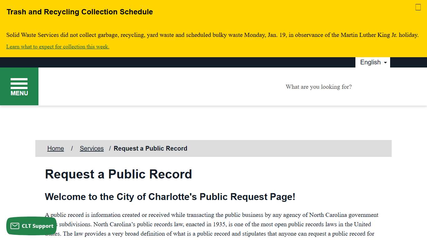 Request a Public Record - City of Charlotte